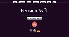 Desktop Screenshot of pensionsvet.cz